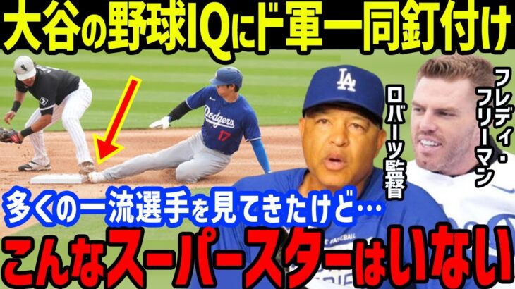 大谷翔平に「野球センスの塊だ！」とド軍・ロバーツ監督とフリーマンが驚愕した“あるプレー”に全米大興奮…ホワイトソックス戦で2安打＆初盗塁の活躍で初共演の山本由伸の発言や投球を後押し【海外の反応/MLB