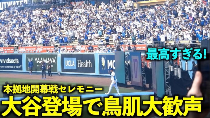 鳥肌注意！本拠地開幕戦セレモニーで大谷翔平がドジャースファンから大歓声！【現地映像】3月29日ドジャースvsカージナルス第1戦