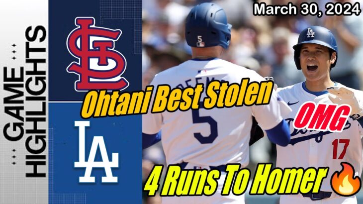 Dodgers vs Cardinals [Highlights Today] Ohtani Best Stolen Amazing Catch 03/30/24 | MLB Highlights