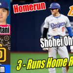 Dodgers vs Padres [Shohei Ohtani 3 – Runs Home Run] 12 – 8 | Dodgers Tripple Play !