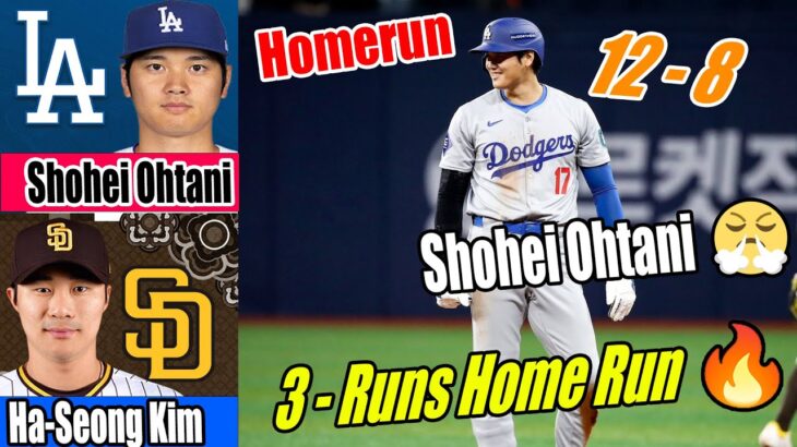 Dodgers vs Padres [Shohei Ohtani 3 – Runs Home Run] 12 – 8 | Dodgers Tripple Play !