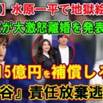 【SOS】水原一平の地獄絵図 !! 嫁が大激怒離婚を発表『115億円を補償しろ!』大谷翔平責任放棄逃亡へ…離婚間近の真相や巨額の違約金に言葉を失う！