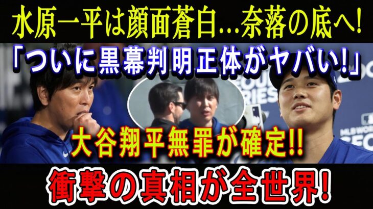 【SOS】水原一平は顔面蒼白…奈落の底へ !「ついに黒幕判明正体がヤバい･･･」大谷翔平無罪が確定 !! 衝撃の真相が全世界 !