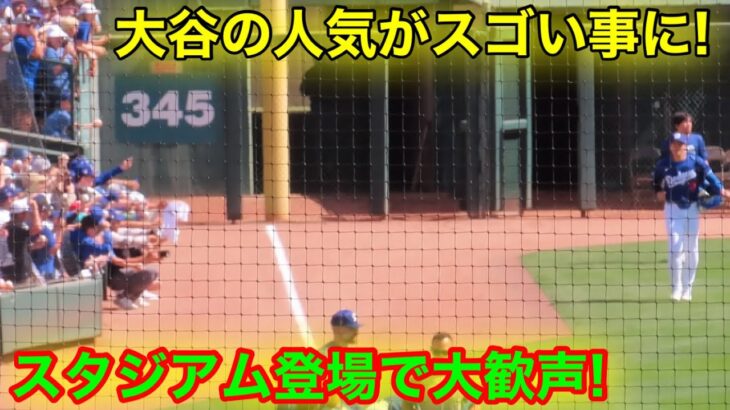 大谷に現地の人気がスゴイ事に！フィールド大歓声！現地映像