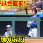 大谷が試合直前！フィールドで見せた好調の秘密！現地映像