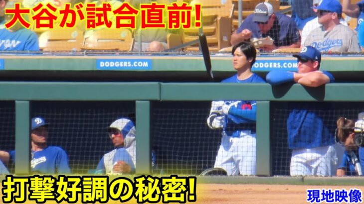 大谷が試合直前！フィールドで見せた好調の秘密！現地映像