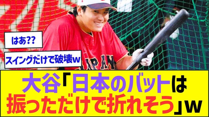 大谷「日本のバットは振っただけで折れそう」ww【プロ野球なんJ反応】