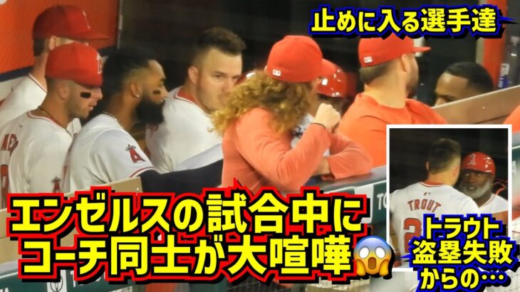 大事件‼️ダグアウトで大喧嘩😱トラウトの走塁巡りコーチ同士の大バトル勃発！【現地映像】4/26エンゼルスvsツインズ