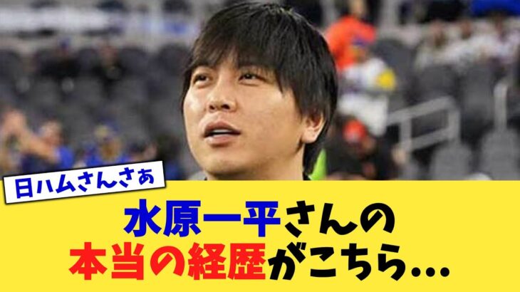 水原一平さんの本当の経歴がこちら…【なんJ プロ野球反応集】【2chスレ】【5chスレ】