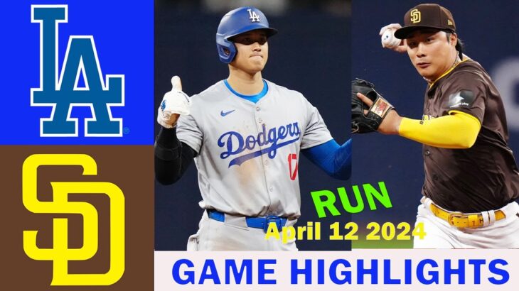 Los Angeles Dodgers Vs. Padres Game Highlights (4/12/24) | MLB Highlights 2024