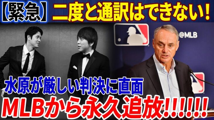 【緊急】凄惨な罪に対して価値を払え！ 水原一平が厳しい判決に直面しています！MLBから永久追放「二度と通訳できなくなる」