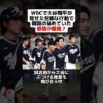 WBCで大谷翔平が見せた些細な行動で韓国の秘めていた感情が爆発？ #shorts #野球ネタ #野球 #wbc #韓国代表 #大谷翔平 #悲劇 #事件 #マナー