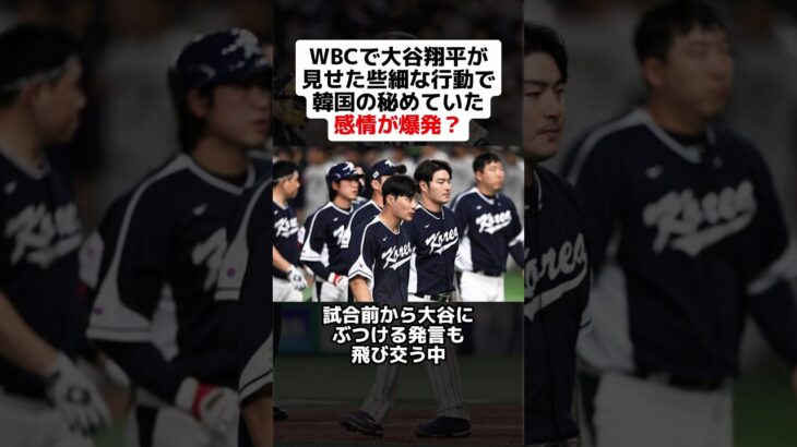 WBCで大谷翔平が見せた些細な行動で韓国の秘めていた感情が爆発？ #shorts #野球ネタ #野球 #wbc #韓国代表 #大谷翔平 #悲劇 #事件 #マナー