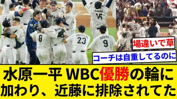 水原一平さん、何を勘違いしたのかWBC優勝の瞬間に加わり近藤に排除されてしまう【5chまとめ】【なんJまとめ】