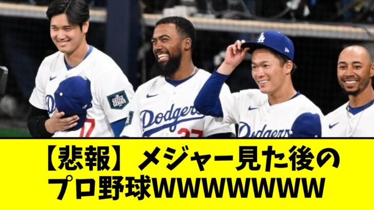 【悲報】メジャー見た後のプロ野球WWWWWW