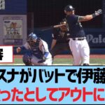 オスナがバットで伊藤を殴ったとしてアウトに？【ロベルト・オスナ・伊藤光・つば九郎・東京ヤクルトスワローズ】