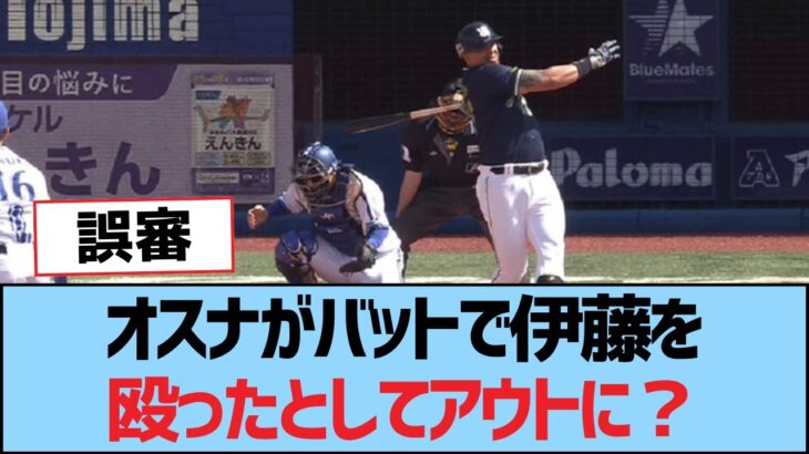 オスナがバットで伊藤を殴ったとしてアウトに？【ロベルト・オスナ・伊藤光・つば九郎・東京ヤクルトスワローズ】