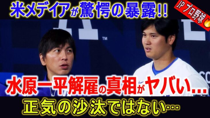 【最新/MLB/大谷翔平】米メデイアが驚愕の暴露!! 水原一平解雇の真相がヤバい…正気の沙汰ではない···