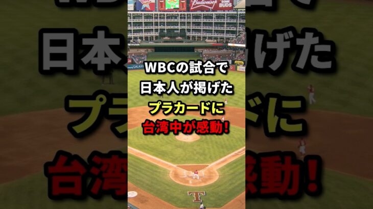 WBC日本対台湾の試合中に掲げられたプラカードに台湾中が涙した理由 #海外の反応 #日本 #shorts #台湾 #感動する話