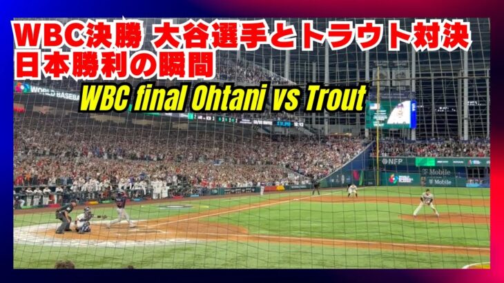 WBC決勝・アメリカ対日本、大谷翔平選手とマイク・トラウトの対決、侍ジャパン勝利の瞬間。#shoheiohtani #worldbaseballclassic2023 #miketrout