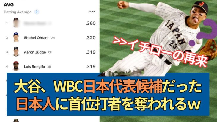 大谷翔平、WBC日本代表候補だった日本人に両リーグ首位打者を奪われるｗ【野球反応集】【なんj】【2ちゃんねる5chまとめ】【ニュース速報】