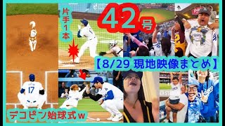 ⚾️大谷翔平 デコピン始球式ｗ→ 42号先頭打者ホームラン＆２盗塁で本拠地が揺れるｗ【現地映像まとめ】（2024.8.29 Dodgers 6-4 Orioles）