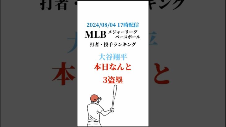 MLB メジャーリーグベースボール 打者 投手 ランキング #メジャーリーグ #プロ野球 #大谷翔平 #ランキング #盗塁 #奪三振 #ホームラン #成績 #ドジャース