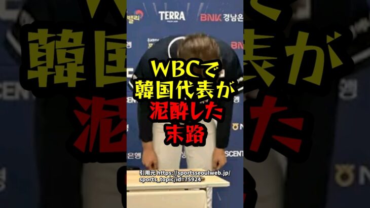 WBCで韓国代表が泥酔した末路   #海外の反応 #韓国 #野球