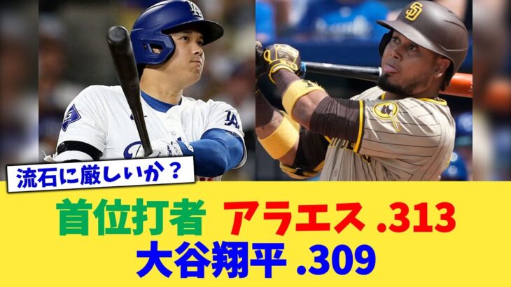 首位打者・アラエス .313   大谷翔平 .309【なんJ プロ野球反応集】【2chスレ】【5chスレ】