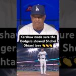 Clayton Kershaw and the Dodgers honored Shohei Ohtani 🫡 #baseball #shorts