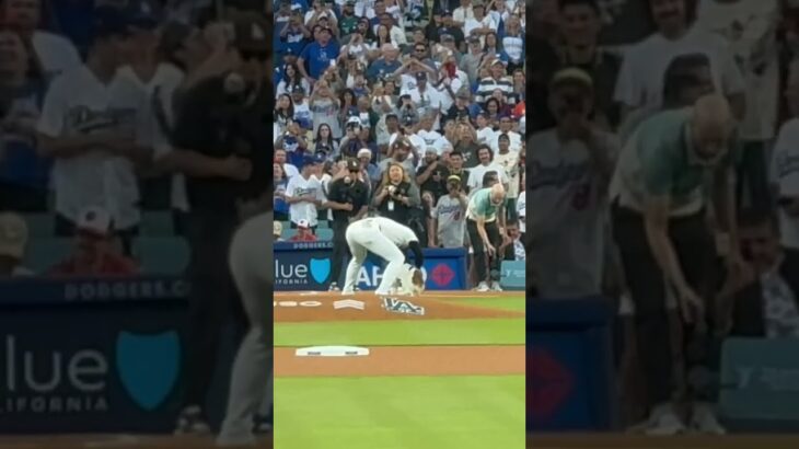 Shohei Ohtani and His dog Decoy ! Throwing the first pitch