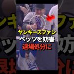 【驚愕】ヤンキースファンが大谷翔平が初出場中のワールドシリーズ第4戦で妨害行為により退場処分！ベッツが負傷しかねない危険な行為に批判が殺到！#shorts #大谷翔平 #野球