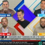 Around the Horn reaction to Shohei Ohtani lead Dodgers beat Yankees 4-2 for 3-0 lead in World Series