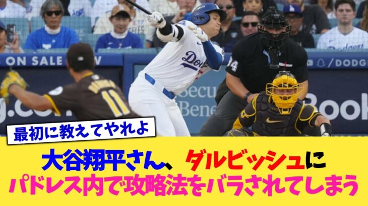 大谷翔平さん、ダルビッシュにパドレス内で攻略法をバラされてしまう【なんJ プロ野球反応集】【2chスレ】【5chスレ】