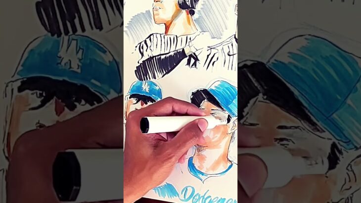 Mookie betts & shohei Ohtani Drawn In Markers & Ink ✍️ #mookiebetts2024 #shoheiohtani2024 #dodgers