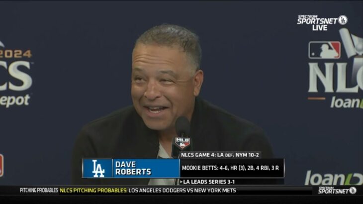 Postgame | Dodgers coach Dave Roberts applauded Shohei Ohtani and Mookie Betts with G4 win vs. Mets