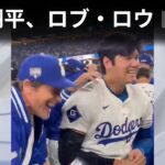 Shohei Ohtani, Rob Lowe celebrate Dodgers NLDS win