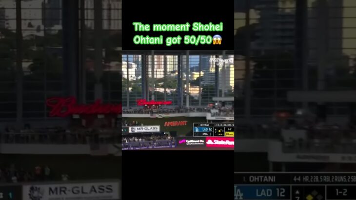 When shohei Ohtani became the first player to hit for 50/50😱#baseball #mlb #shoheiohtani #history