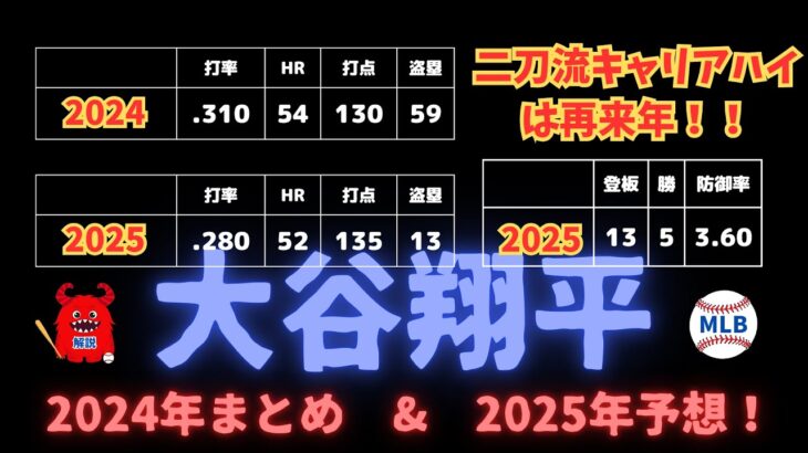 【2024年大谷翔平】歴史に残る1年。来年は二刀流リハビリと予想！