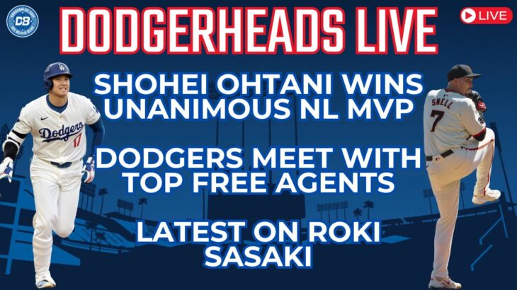 DodgerHeads Live: Shohei Ohtani wins NL MVP, Dodgers meet with top free agents, Roki Sasaki updates