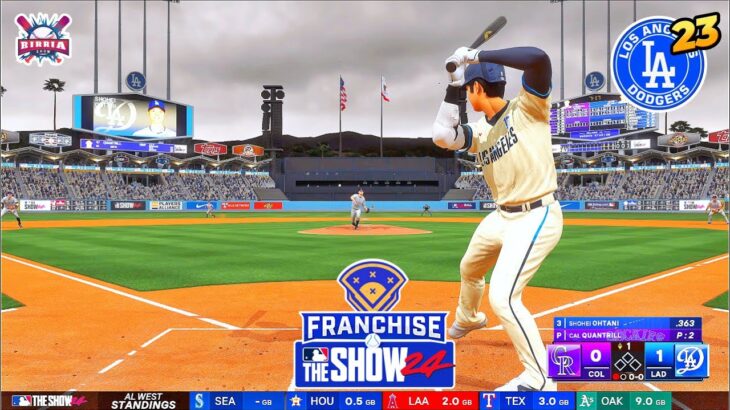 MLB The Show 24 Los Angeles Dodgers vs Colorado Rockies | Shohei Ohtani 3 HR – Franchise #23 PS5 4K