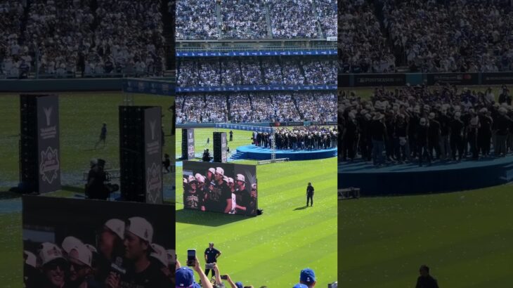 Shohei Ohtani Championship Celebration Speech @ Dodger Stadium #dodgers #dodgerstadium #mlb