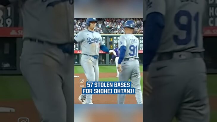 Shohei Ohtani Makes History! 57th Stolen Base Sets a New Record!  #ohtani #shoheiohtani #dodgers #la