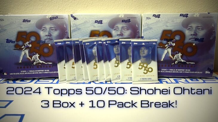 2024 Topps 50/50: Shohei Ohtani 3 Box + 10 pack break! Missing 1 hit and 🔥3 🔥 nice ones!