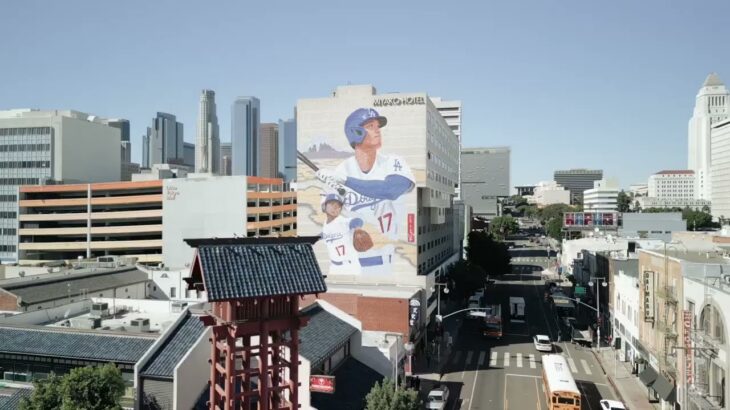 Robert Vargas Graffiti Mural (Fernando Valenzuela & Shohei Ohtani)