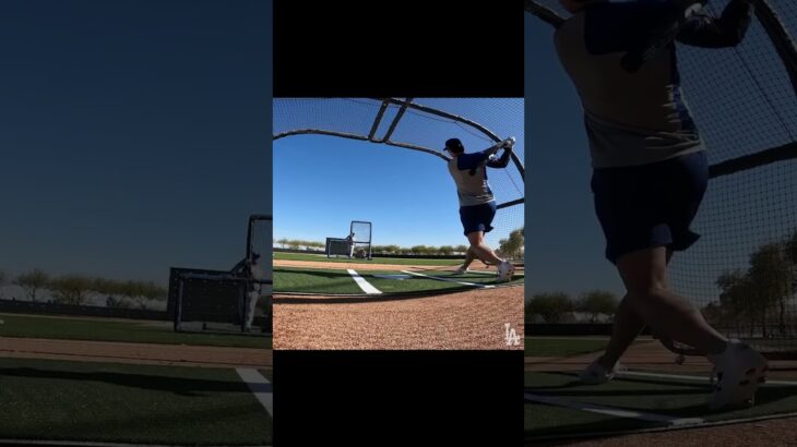 Shohei Ohtani La Dodgers gorgeous day in LA with a Gorgeous man practicing 😍😍😍💙💙💙