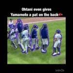 🩵🩵🩵Shohei Ohtani🩵🩵🩵 he gives Yoshinobu Yamamoto a nice brotherly pat on the back 🥊🥊🥊😂😂😂