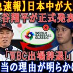 【緊急速報】日本中が大騒ぎ ! 大谷翔平が正式発表「WBC出場辞退!」本当の理由が明らかに !