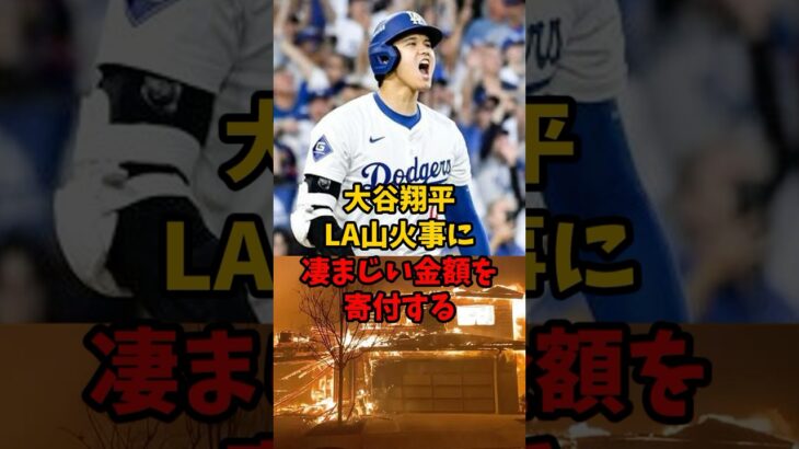 【衝撃】大谷翔平LA山火事に凄まじい金額を寄付したことが話題に