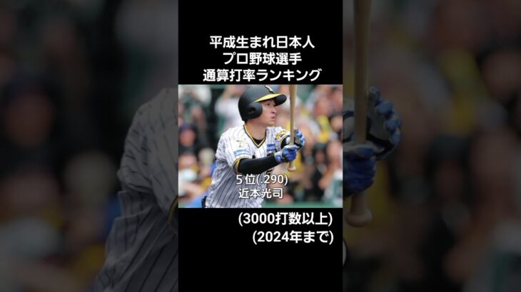 平成生まれ日本人プロ野球選手通算打率ランキング#npb #プロ野球 #mlb #メジャーリーグ #セリーグ #パリーグ #打率 #打者 #バッター #強打者